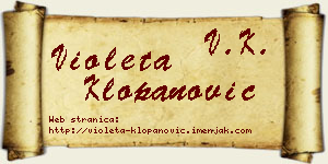 Violeta Klopanović vizit kartica